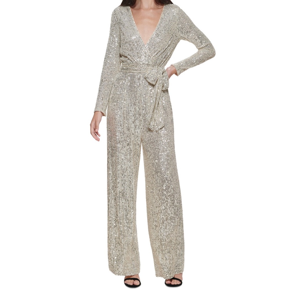 Eliza j sequin jumpsuit size 8 new